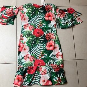 Tropical midi dress